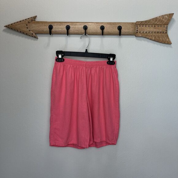 C.D. Petites Pants - C.D. Petites | Pink Linen Blend Bermuda Shorts Petite Medium Barbie Vintage Y2K